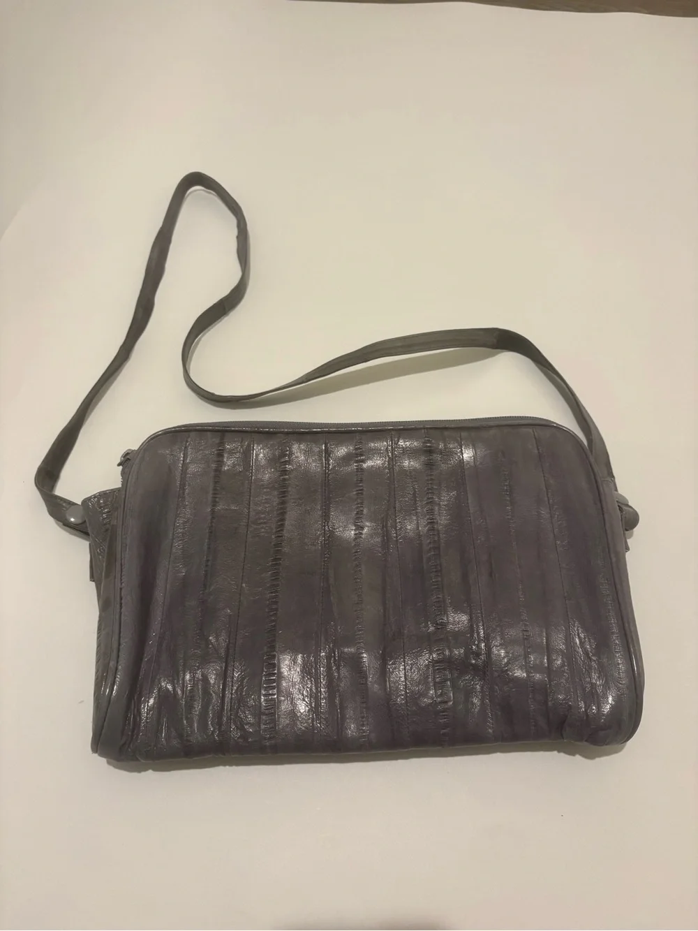 Vintage Genuine Eel Skin Leather Shoulder Bag+ Matching Key Holder